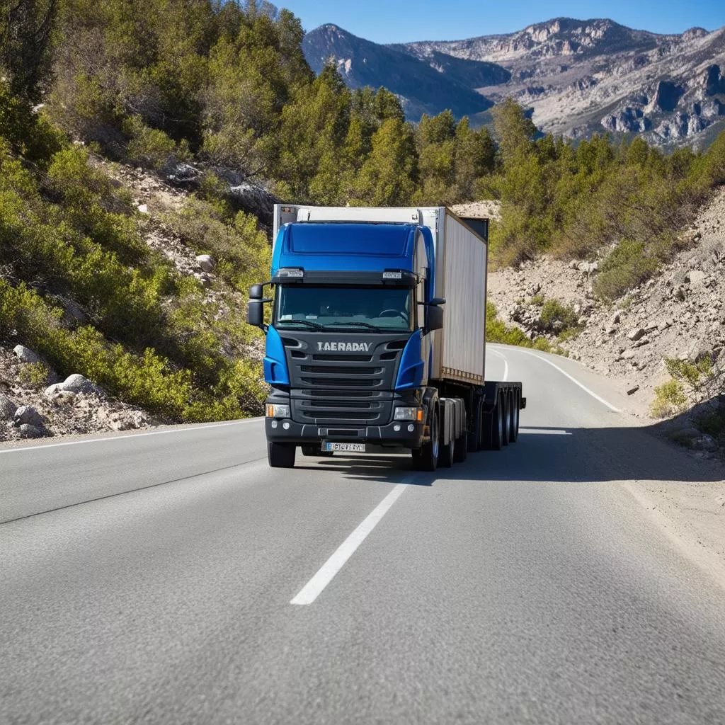 8-ton truck turning a corner