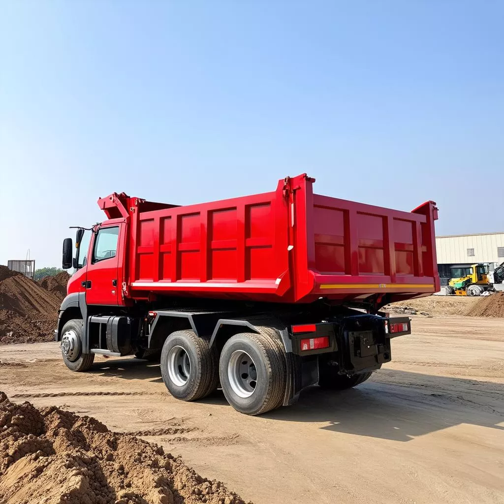 Red dump truck