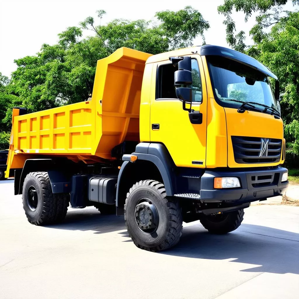 Xe tải ben màu vàng hợp phong thủy