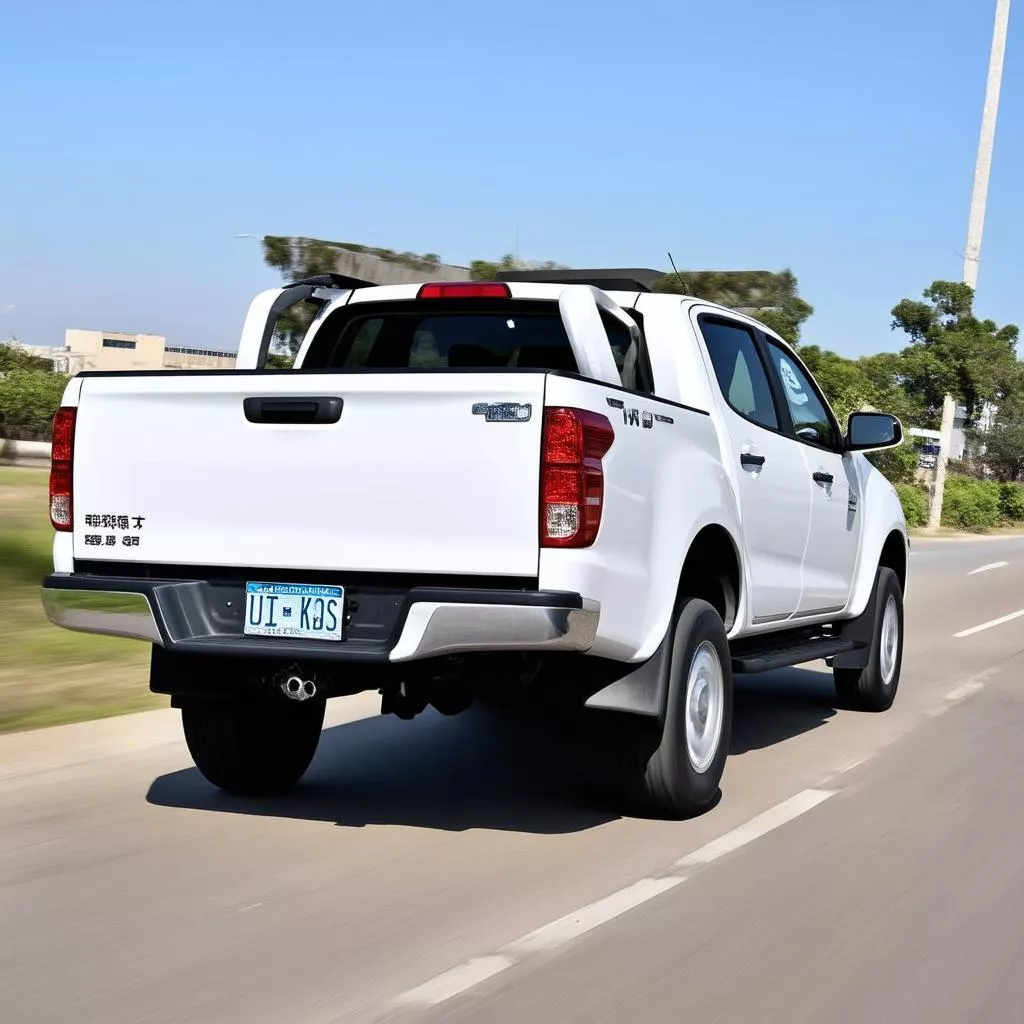 Truck with a lucky license plate