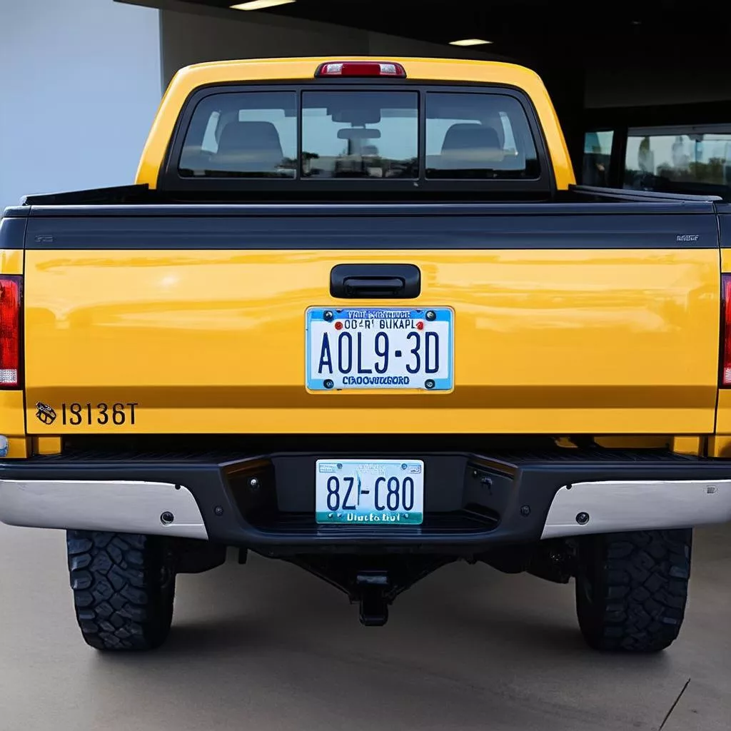 Truck with a beautiful license plate