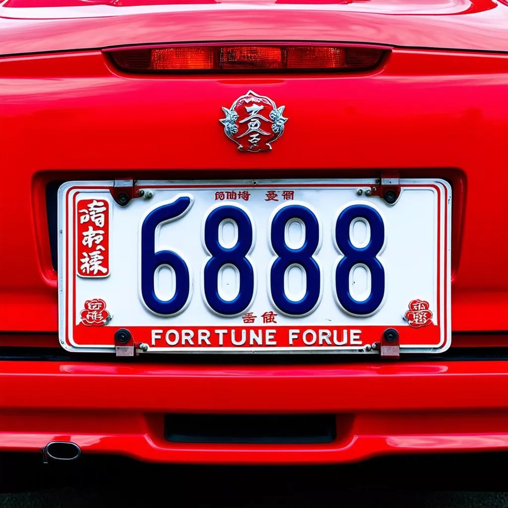 A truck with a Feng Shui license plate