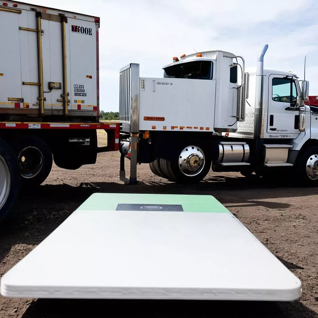 Xe tải đang cân hàng