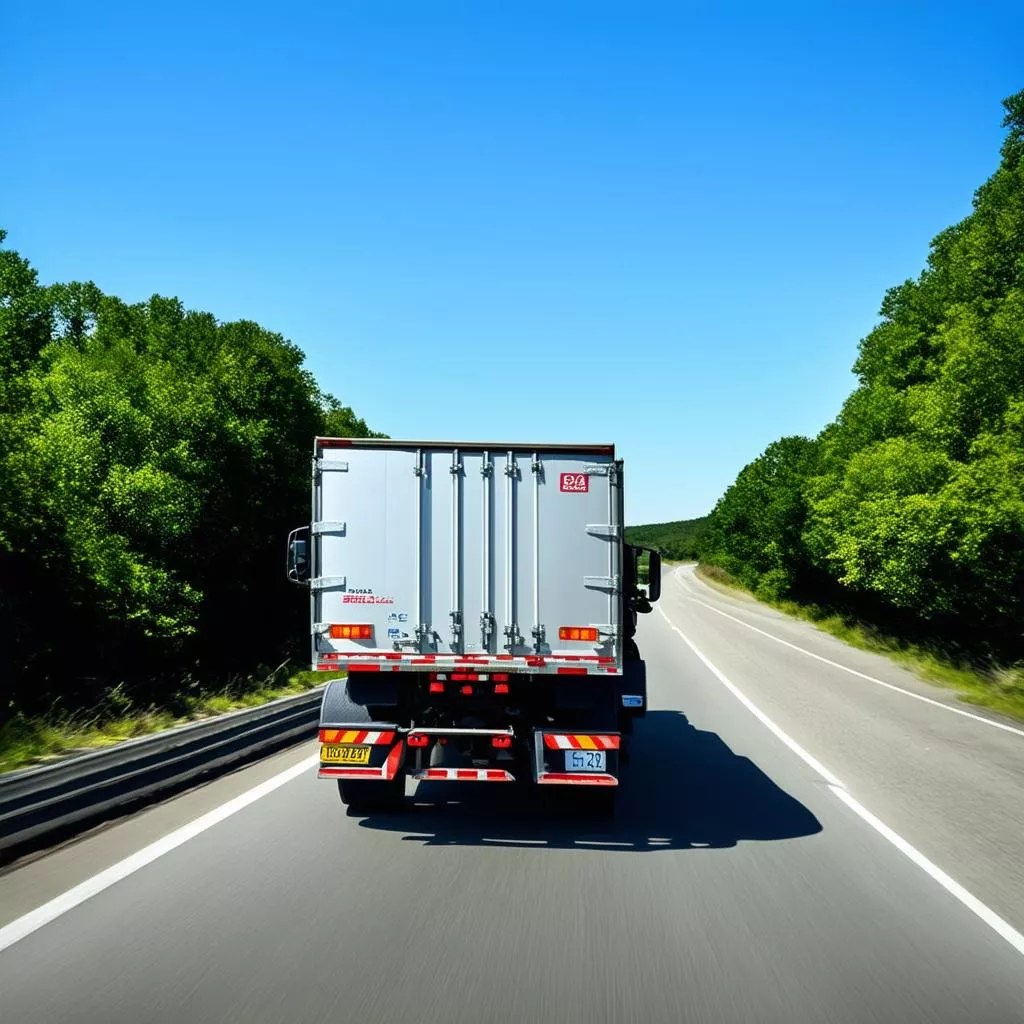 Truck driving on the road