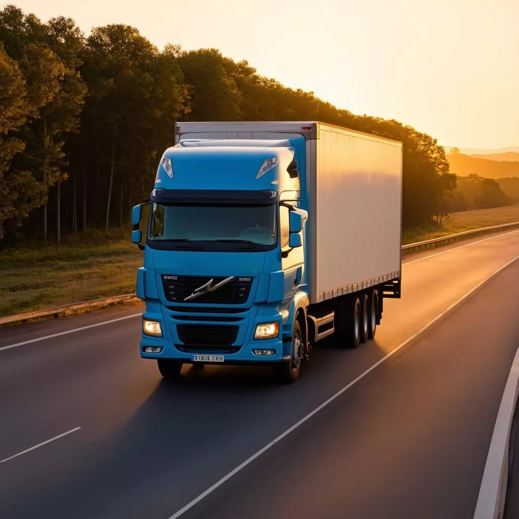 도로 위를 달리는 트럭