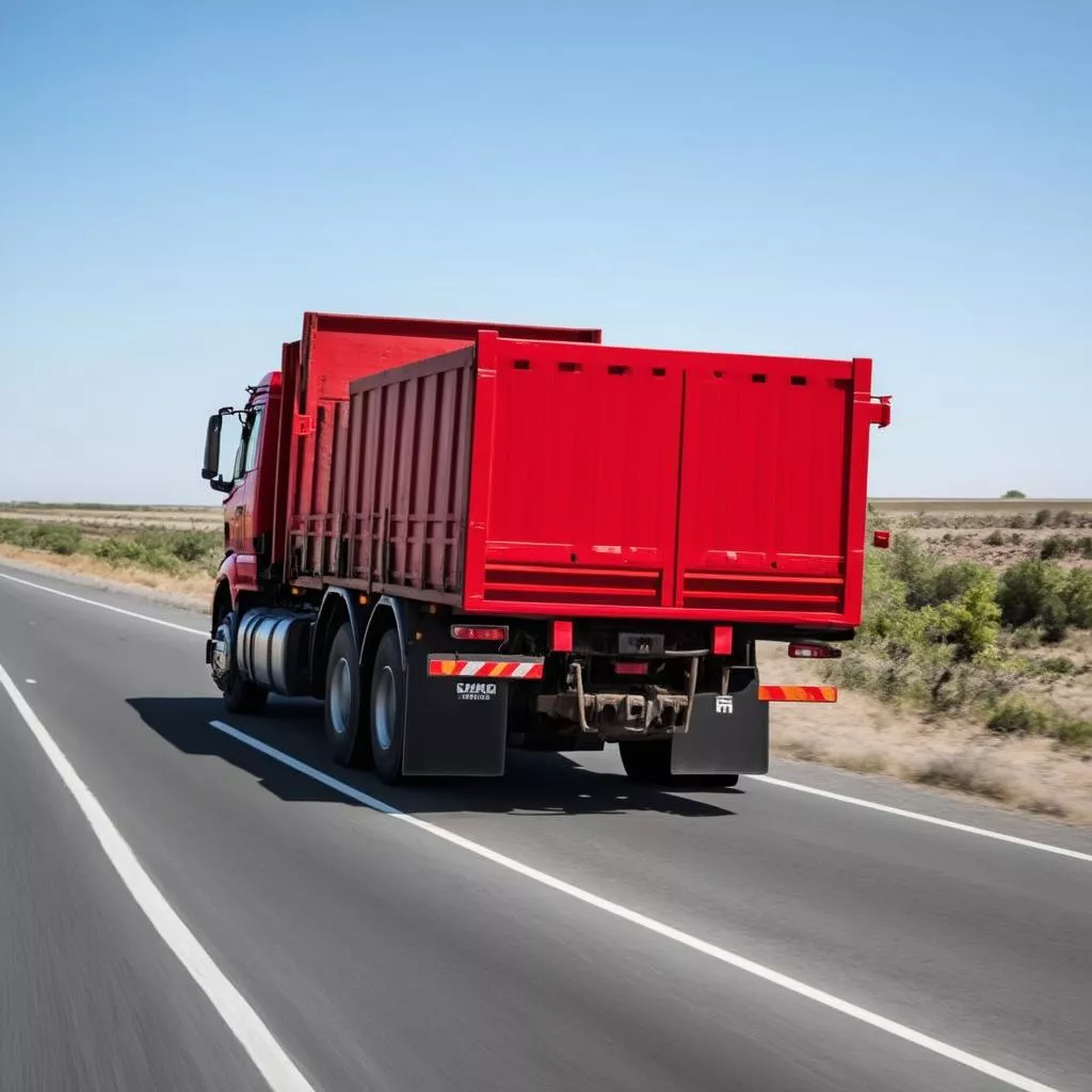 xe tải chạy trên đường