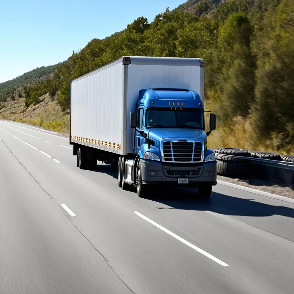 Truck driving on the road