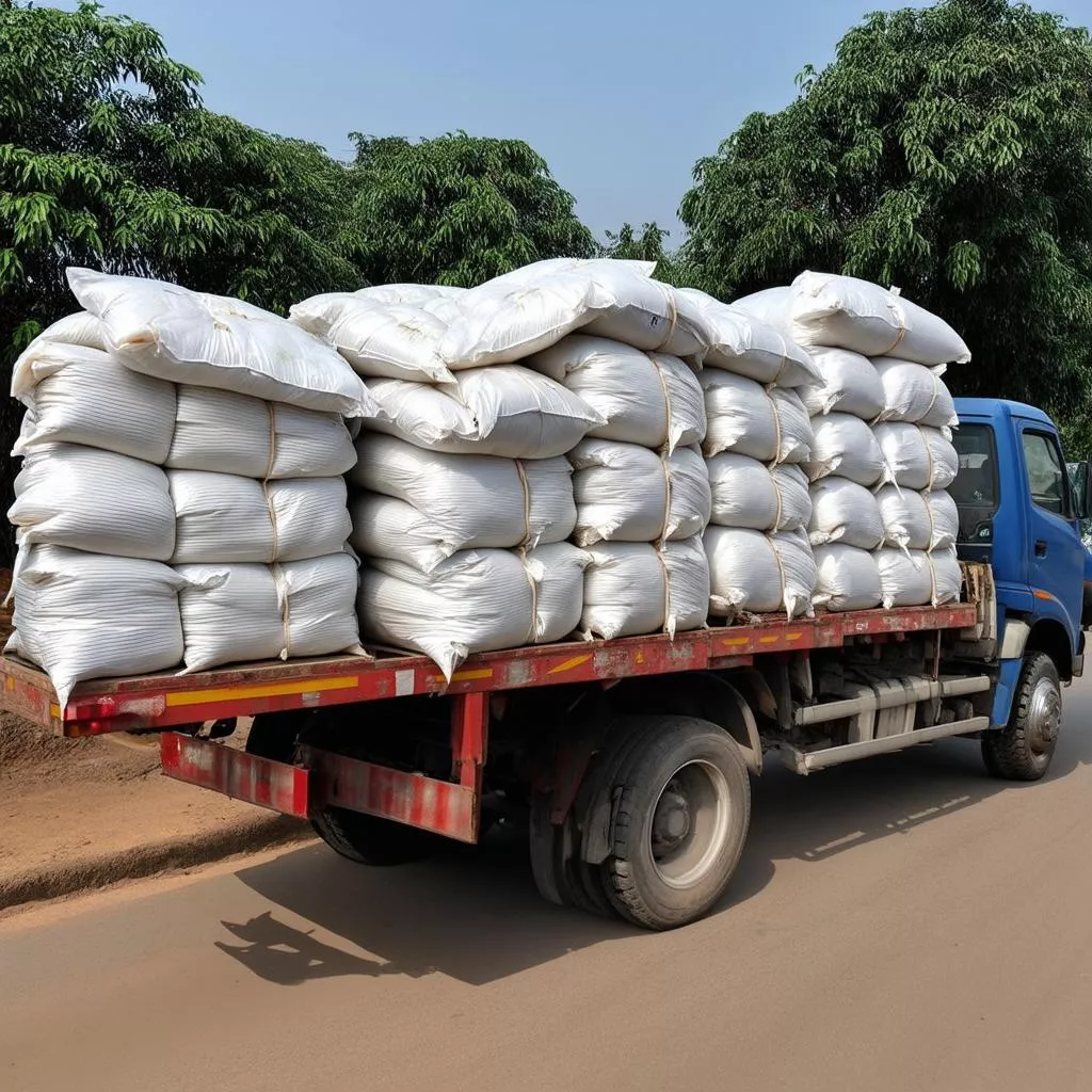 Xe tải chở gạo