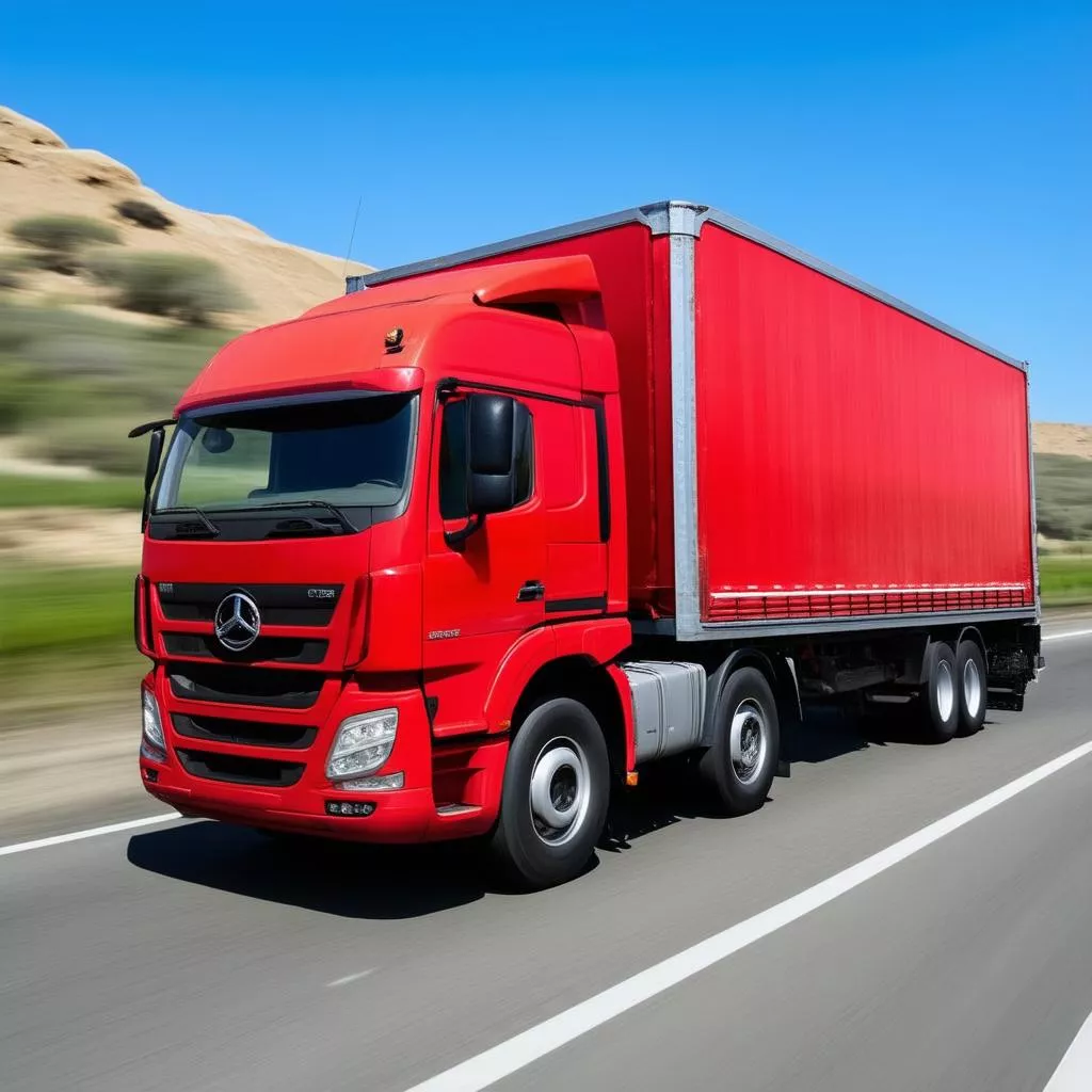 Truck carrying goods