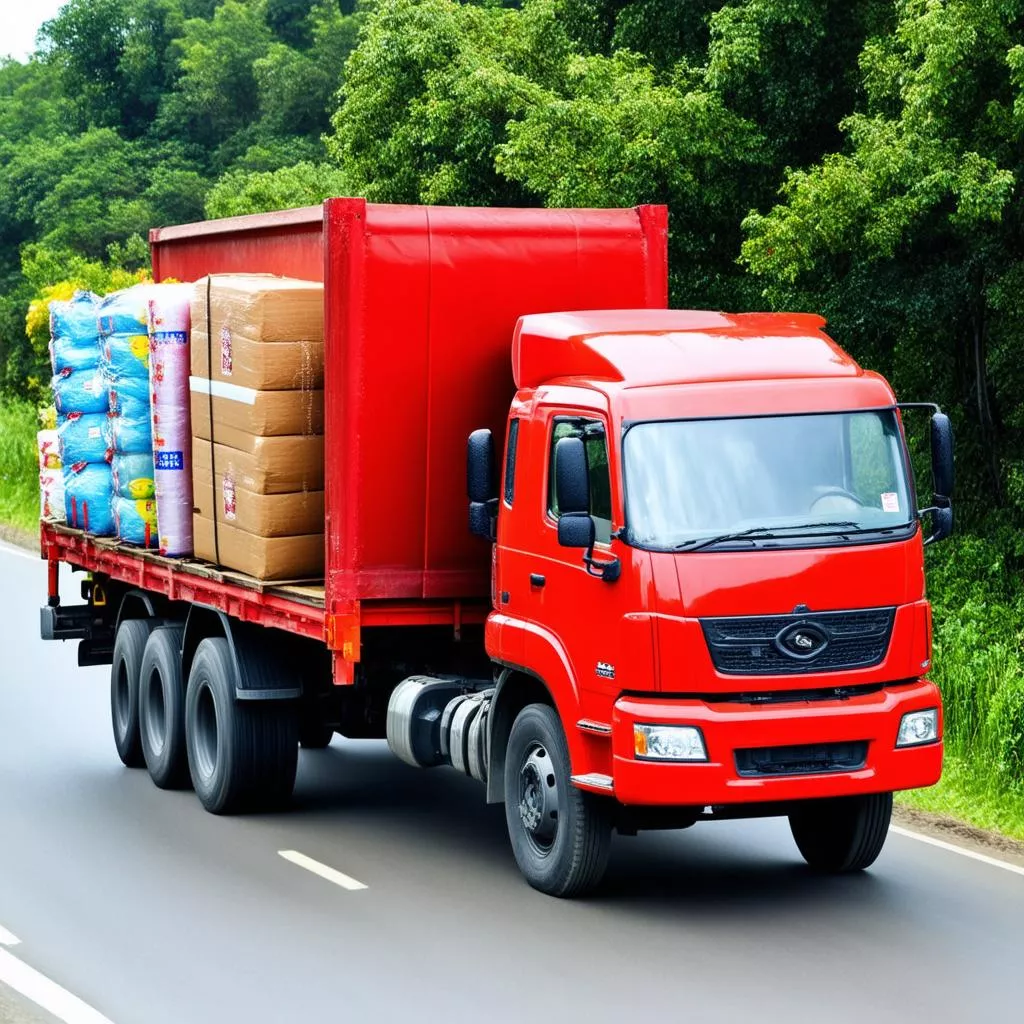 xe tải chở hàng