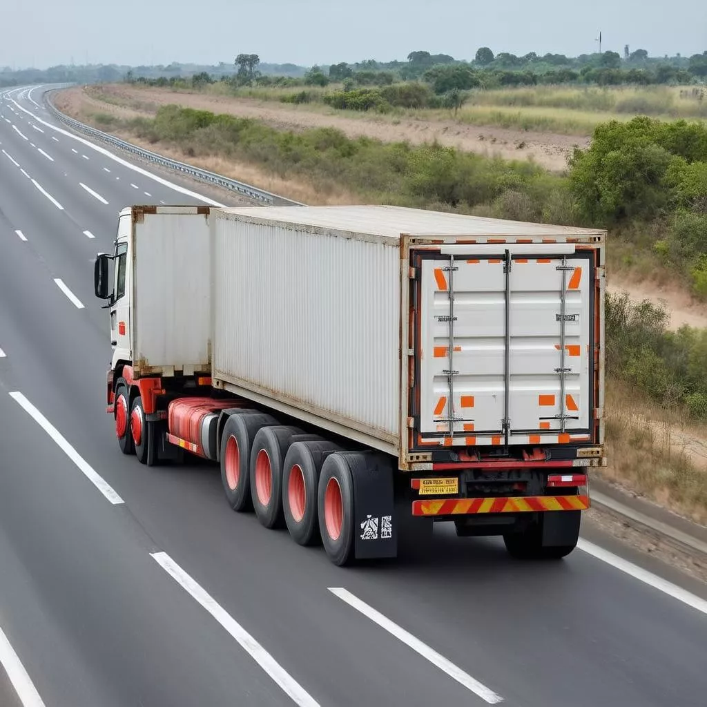 Truck carrying heavy cargo