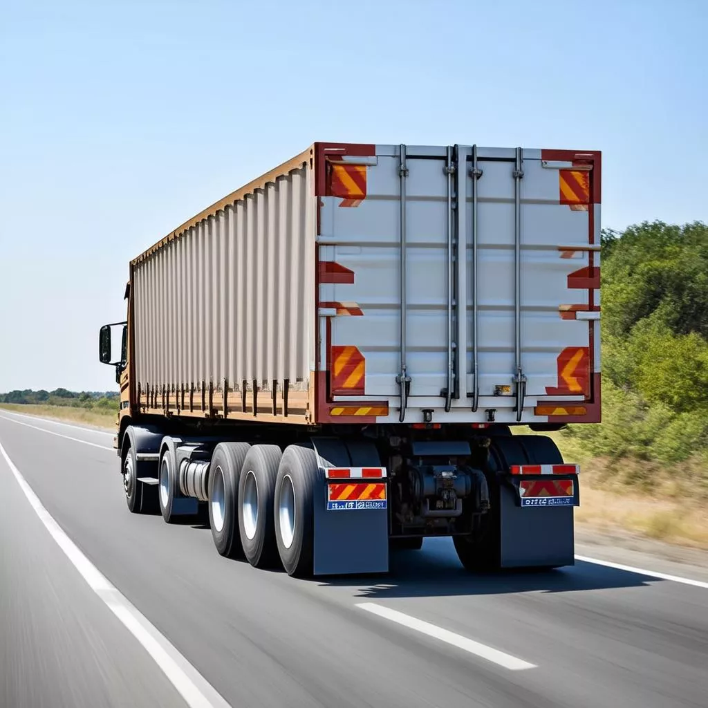 Truck carrying heavy cargo