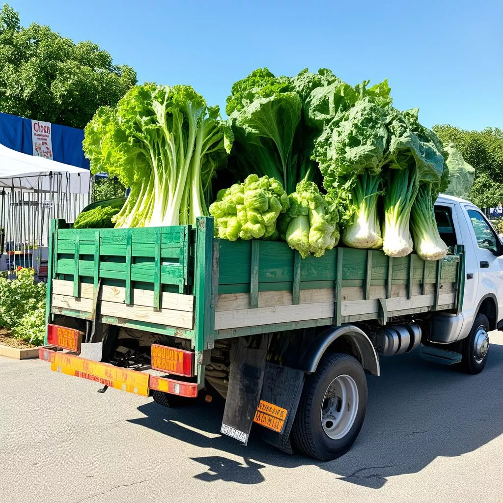 Xe tải vận chuyển rau sạch