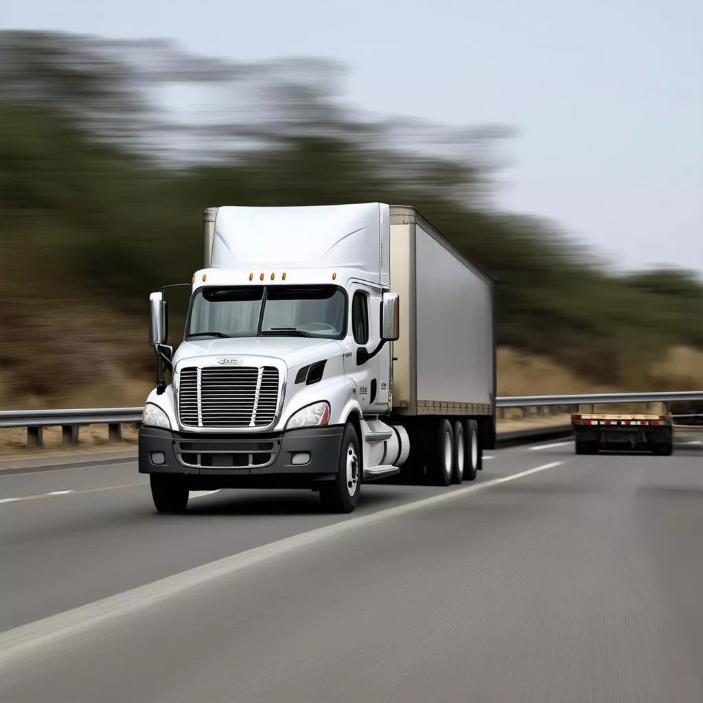 Truck driving on the road