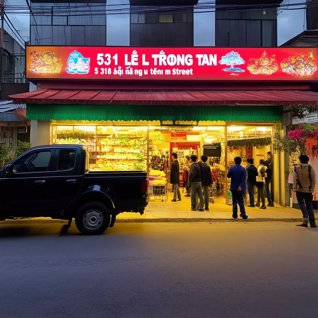 Xe tải đậu trước cửa hàng tại số 5 316 Lê Trọng Tấn