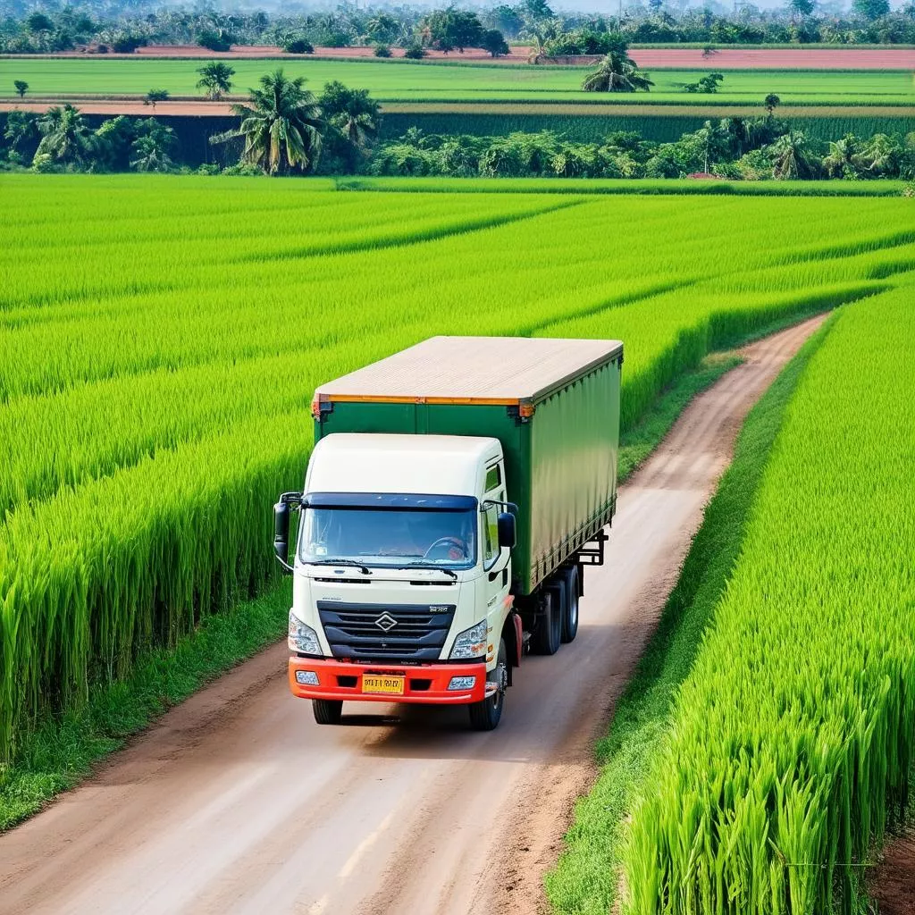 Truck passing through the countryside