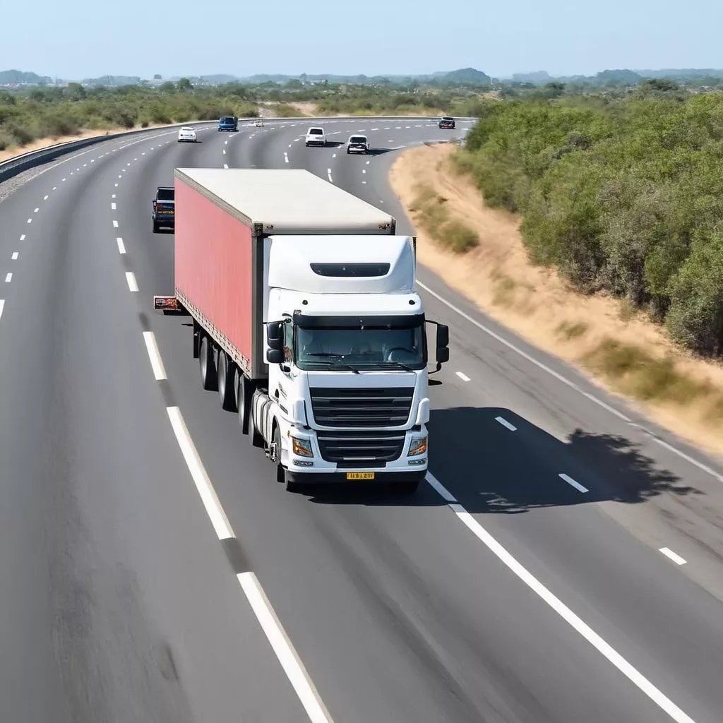 Truck driving on the highway