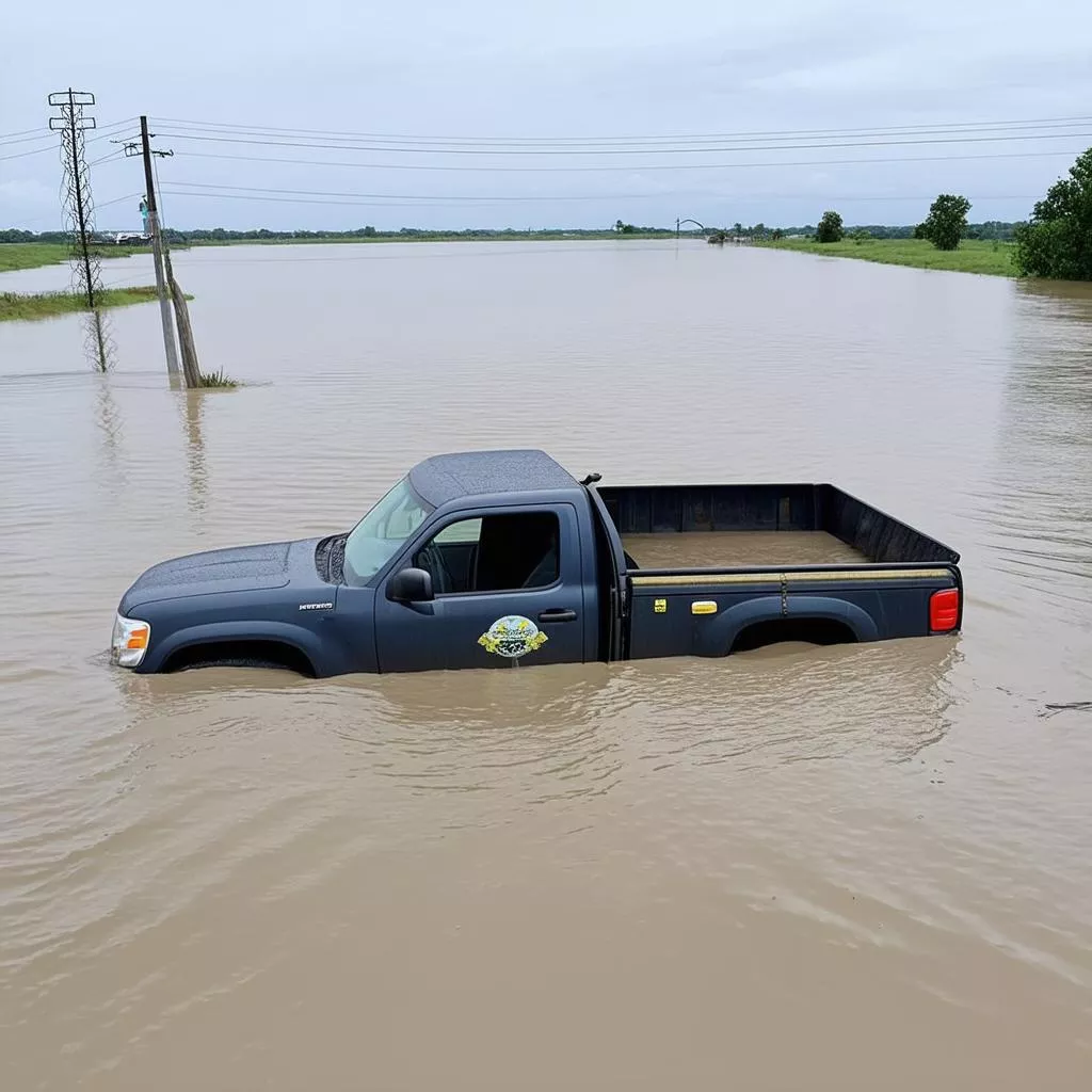 Xe tải bị ngập nước