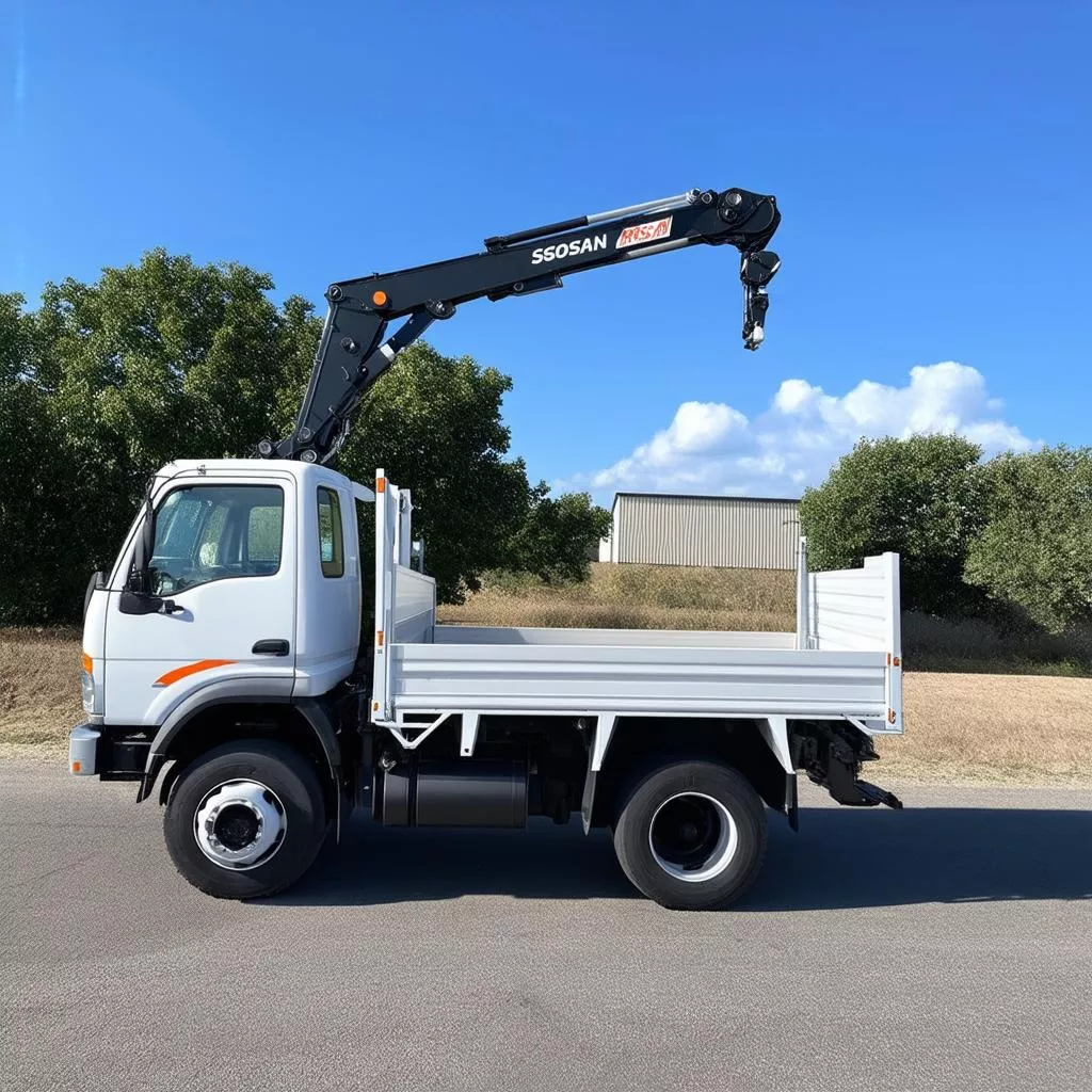 Truck with a Soosan 7-ton crane