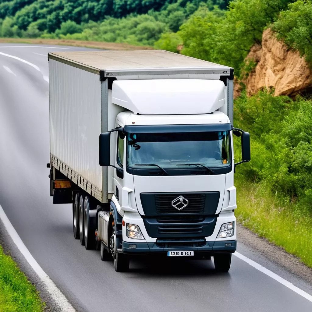 Xe tải lưu thông trên đường