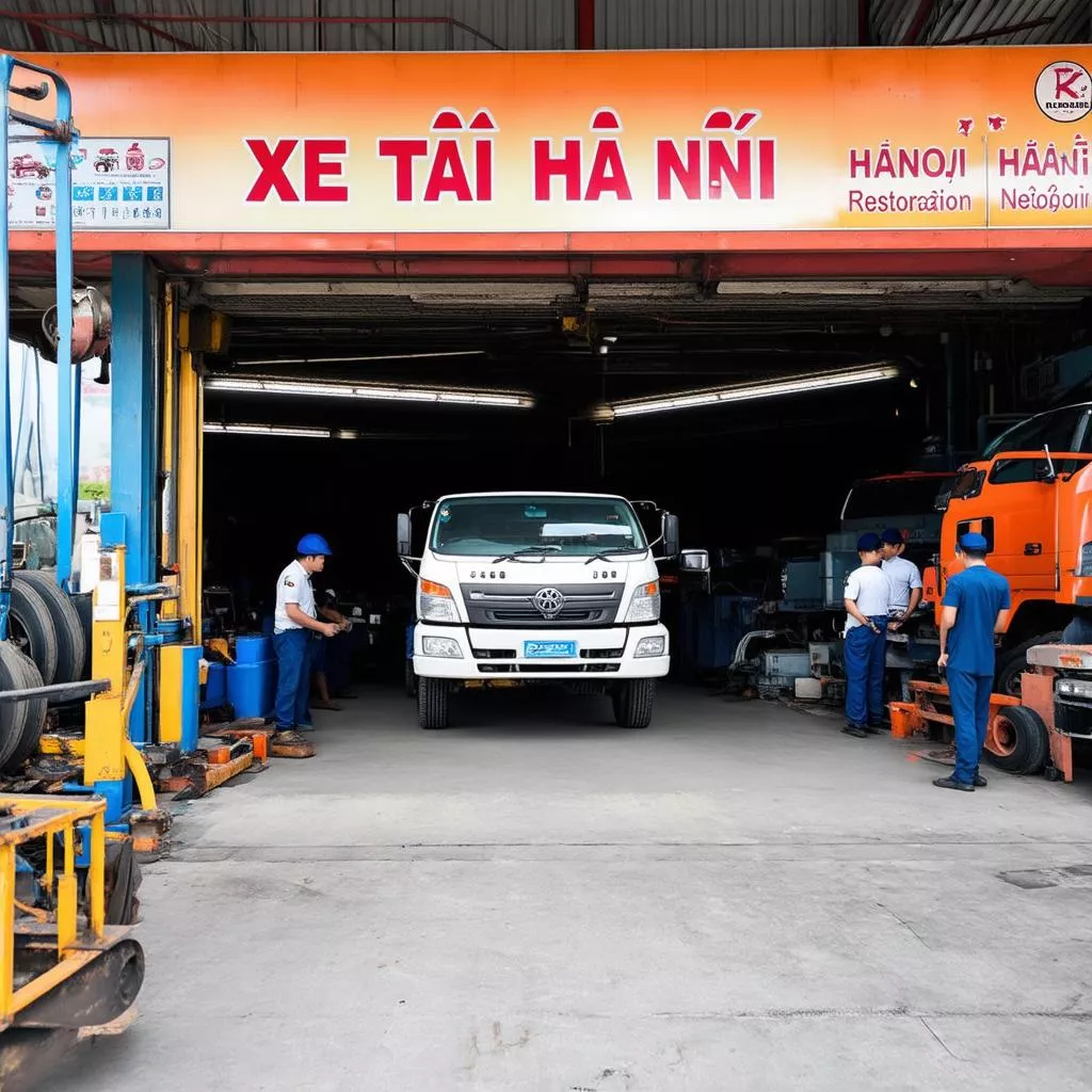 XE TẢI HÀ NỘI performs headlight restoration