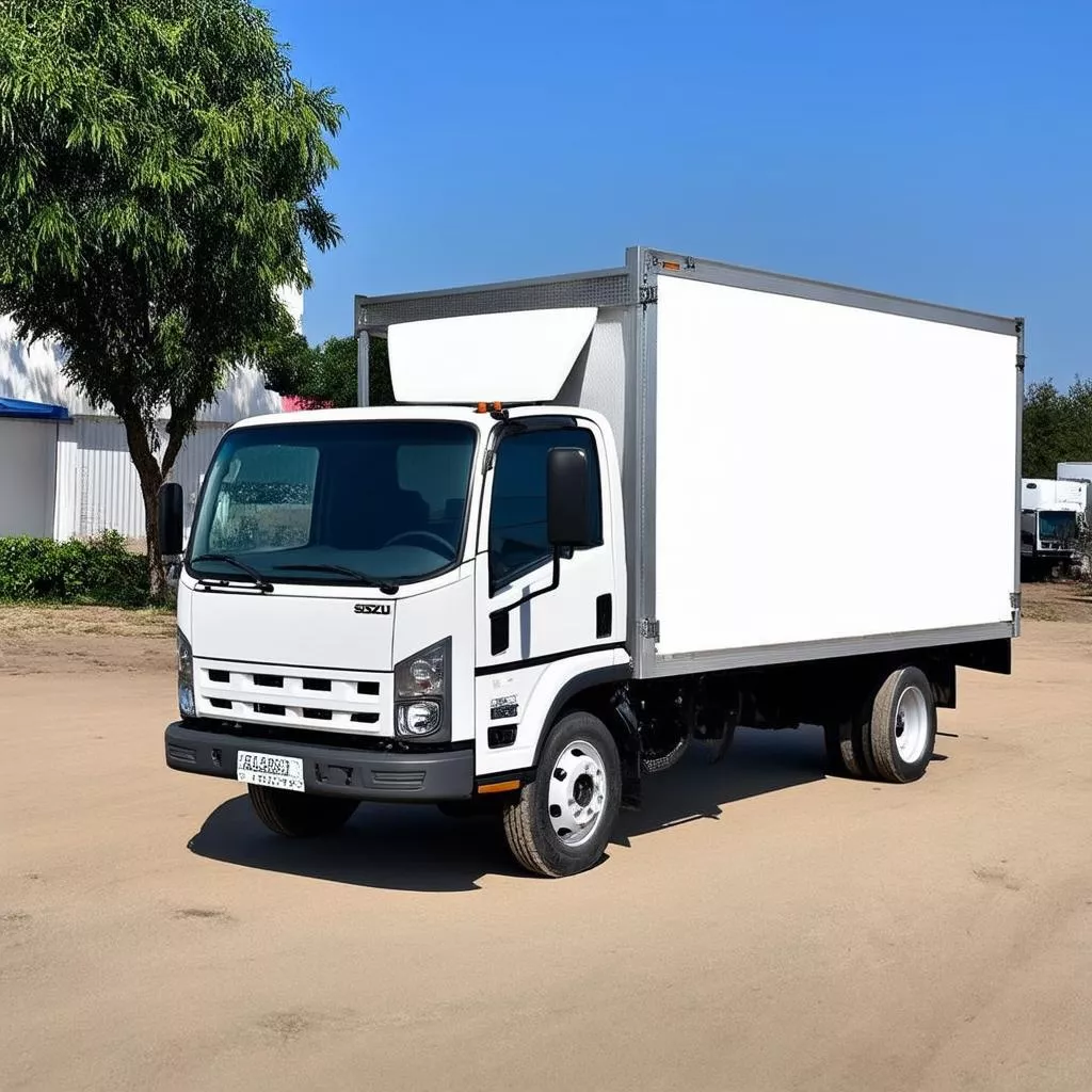 Xe tải Isuzu 2.4 tấn thùng kín màu trắng