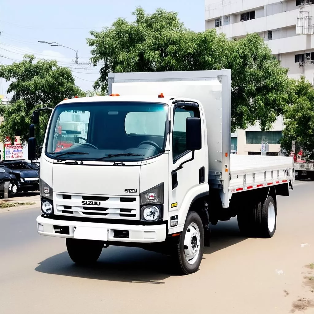 Xe tải Isuzu 2 tấn đang chờ hàng