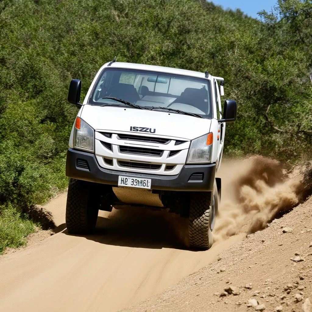 Xe tải Isuzu 5 tấn 2015 trên đoạn đường dốc