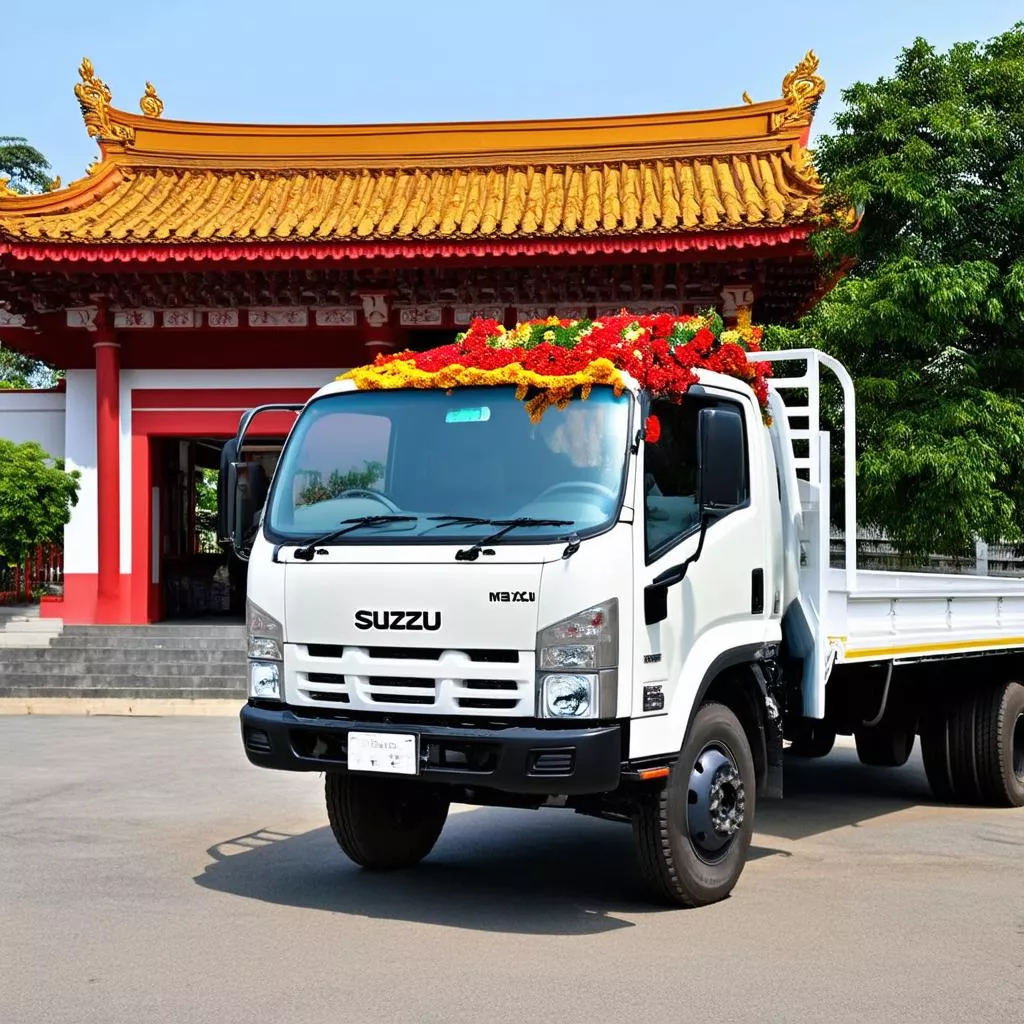 Xe tải Isuzu màu trắng