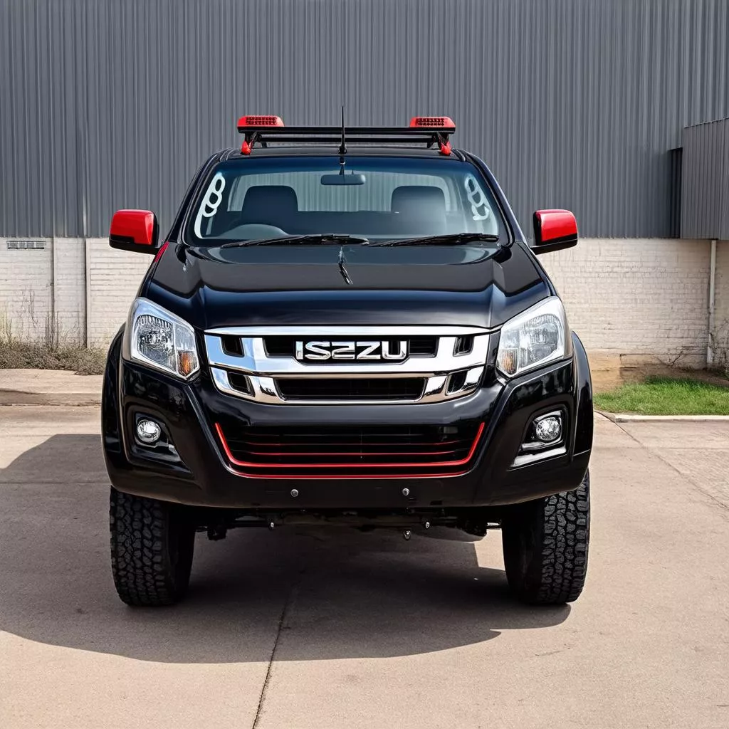 Camion Isuzu bleu nuit