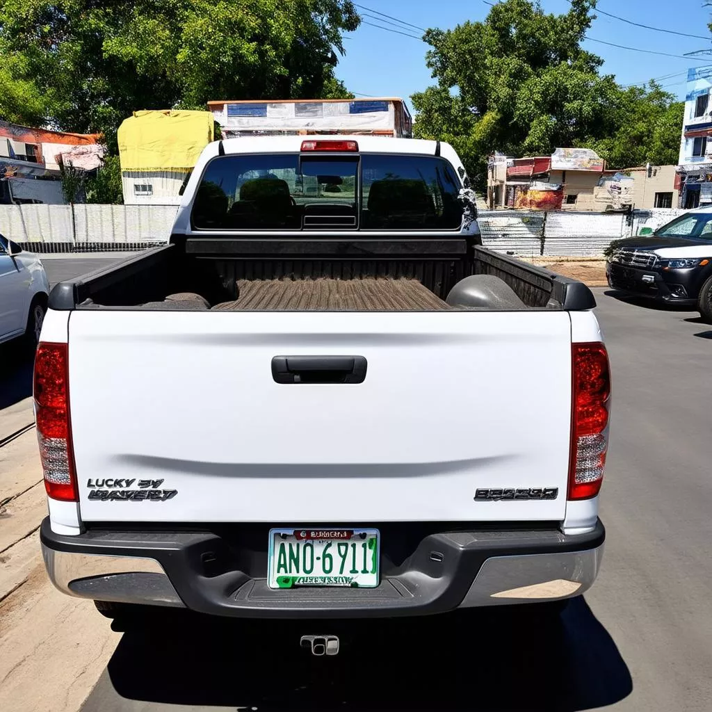 Truck with a lucky license plate
