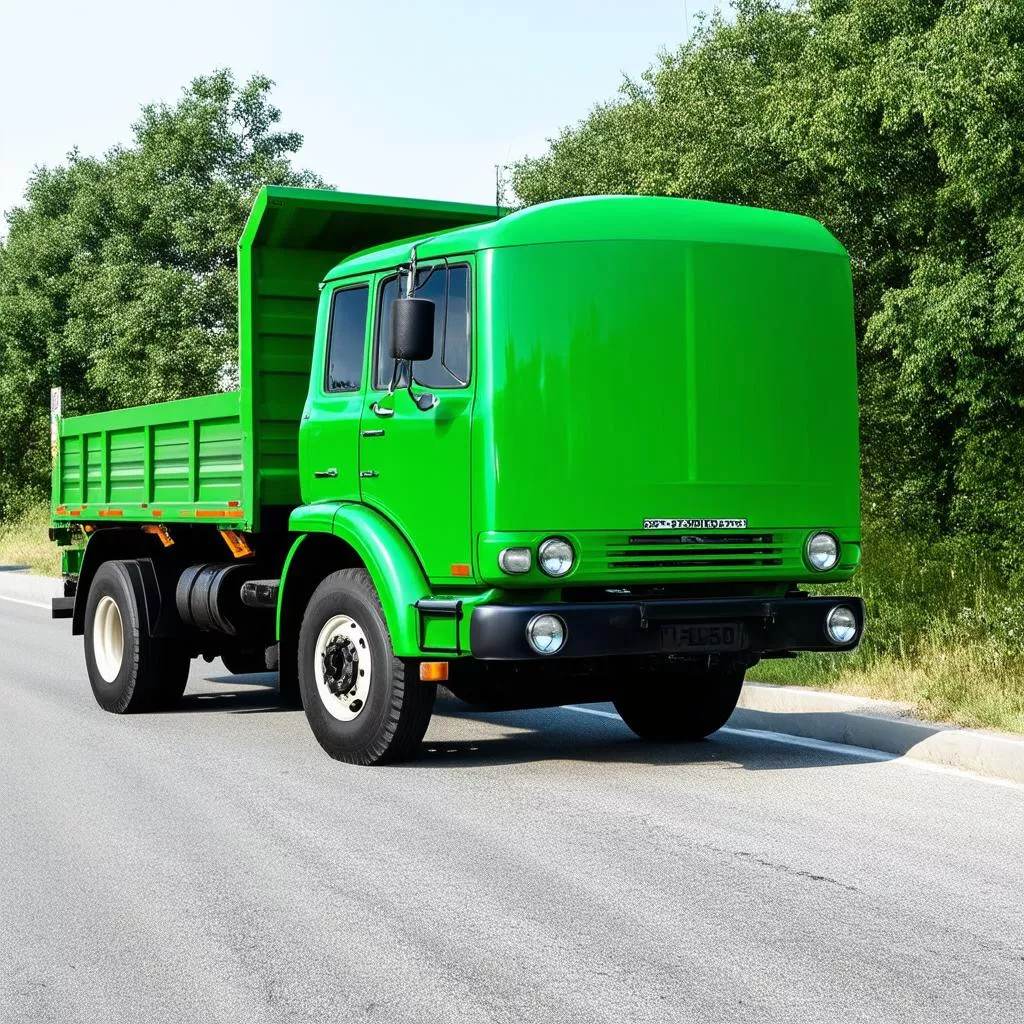 Xe tải màu xanh lá cây