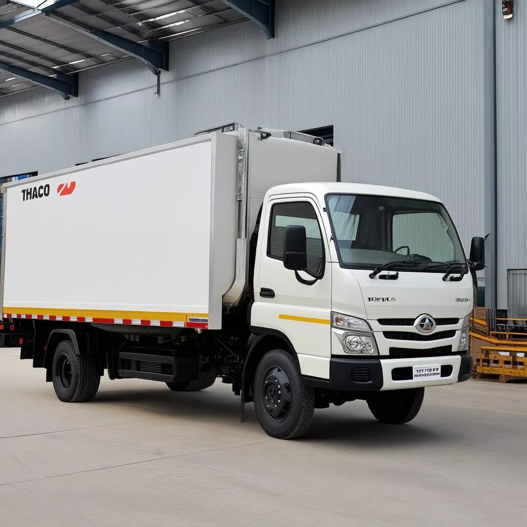 Xe tải Thaco Foton FC150 đang xếp hàng hóa
