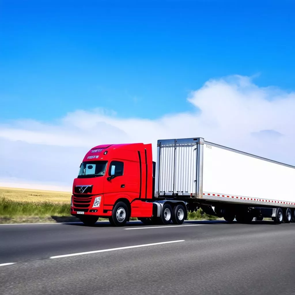 Xe tải thùng kéo vận chuyển hàng hóa