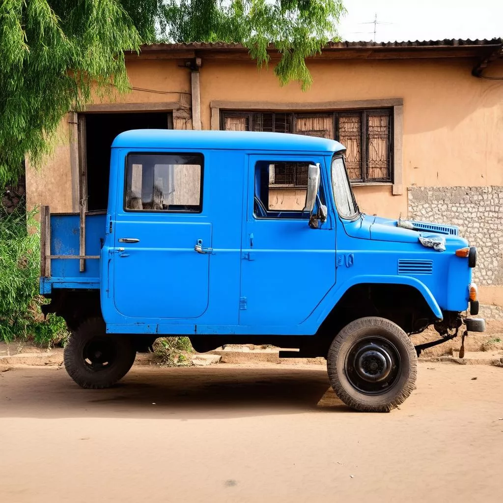 Xe tải UAZ Gaz màu xanh lam