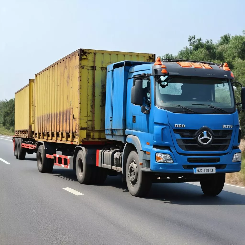 Camion transportant des marchandises