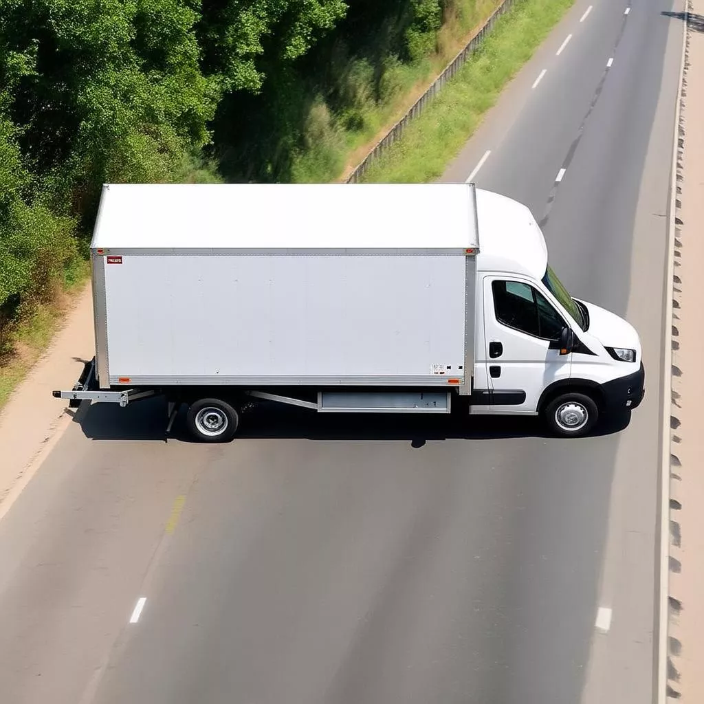 Xe thu vận đang vận chuyển hàng hóa