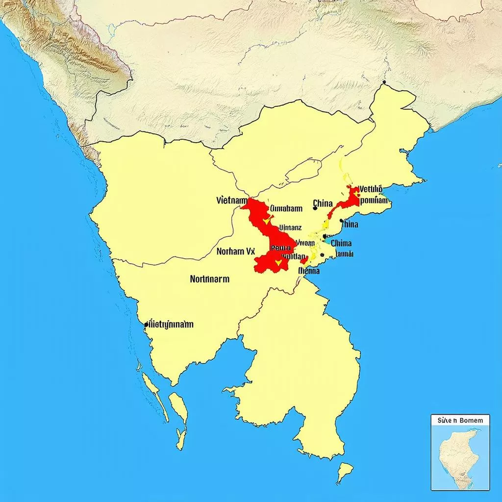 Bản đồ Việt Nam và 6 tỉnh biên giới