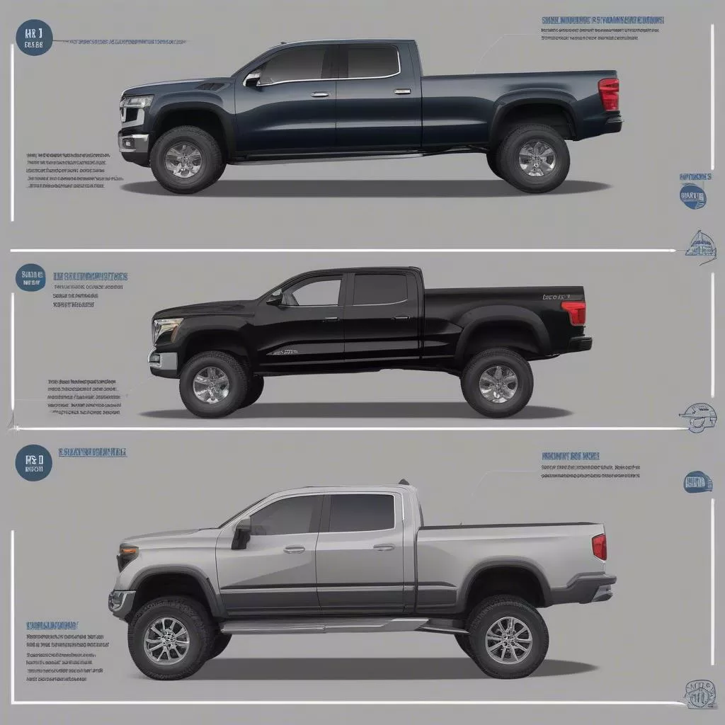 Comparison of 4x4 and 2WD pickup trucks