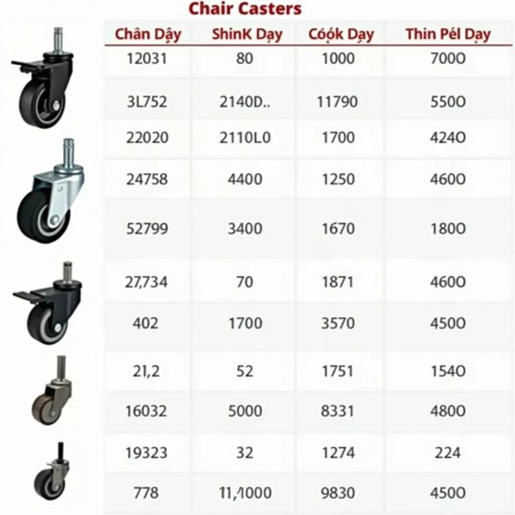 Bảng giá bánh xe