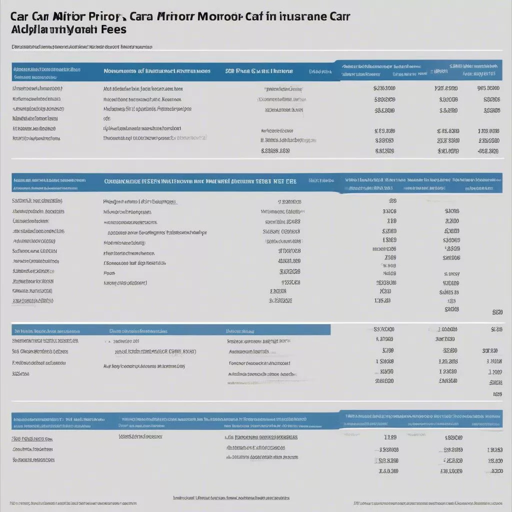 Bảng giá bảo hiểm gương ô tô