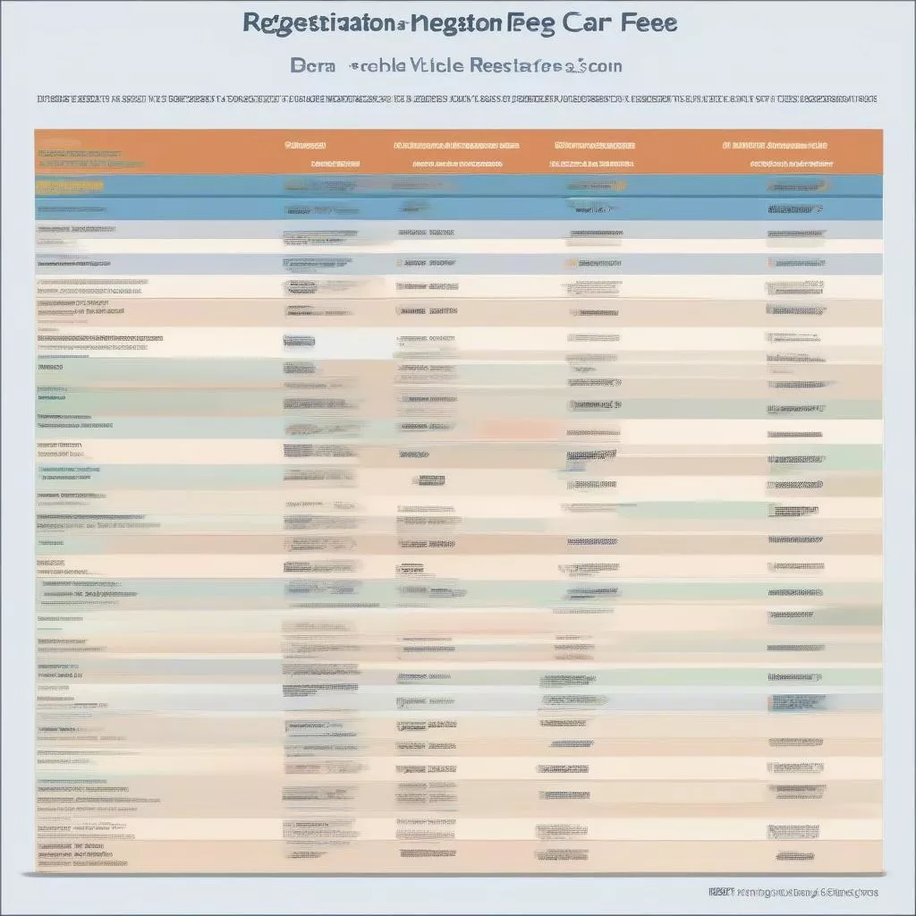 Company car registration fee schedule