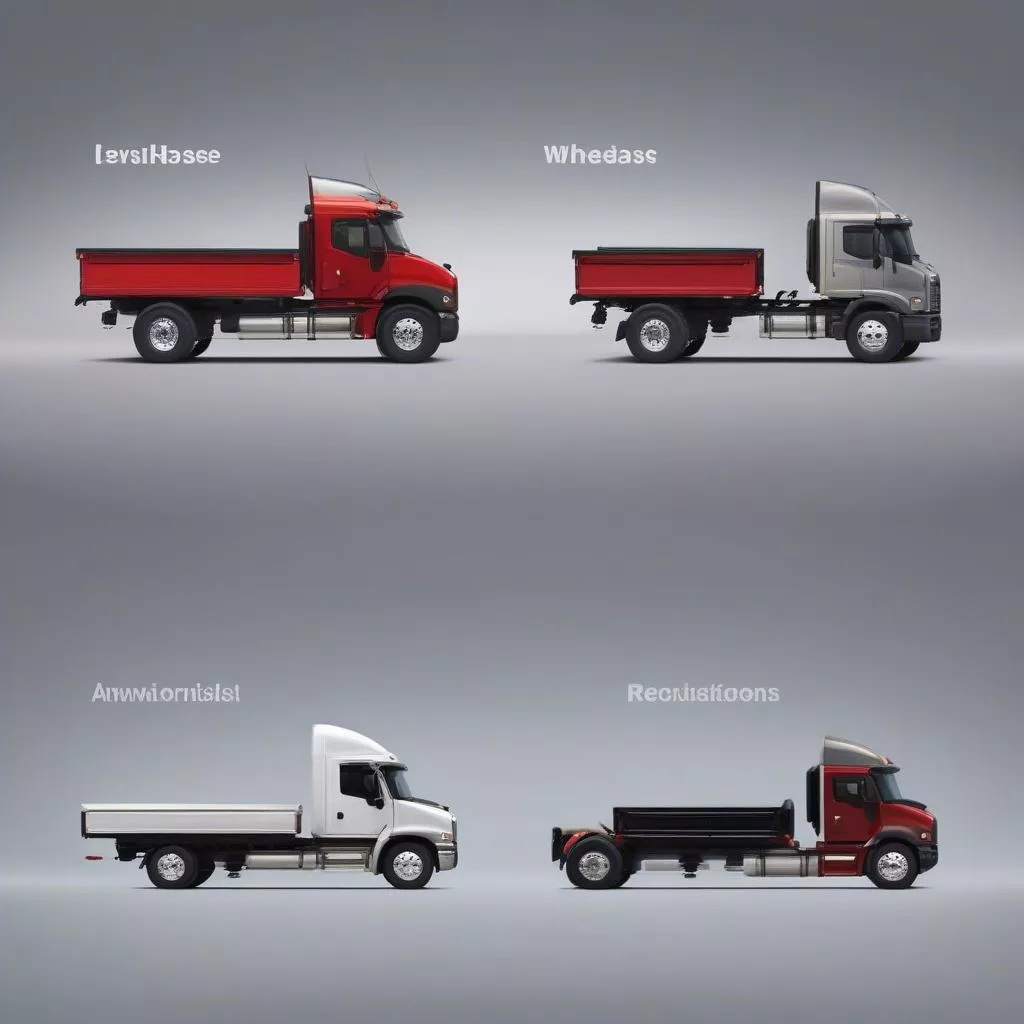 So sánh kích thước cơ sở của các dòng xe tải