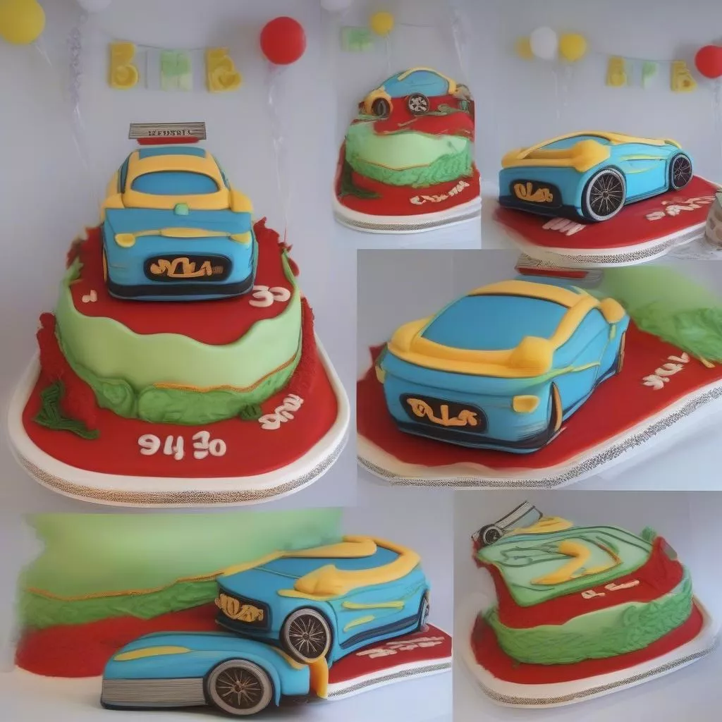 3D car-shaped birthday cake