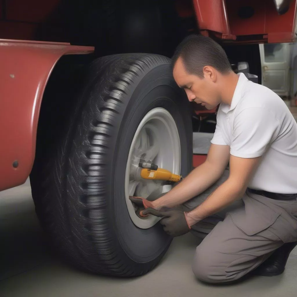 Bảo dưỡng lốp xe tải 11.00 20: Kiểm tra áp suất lốp