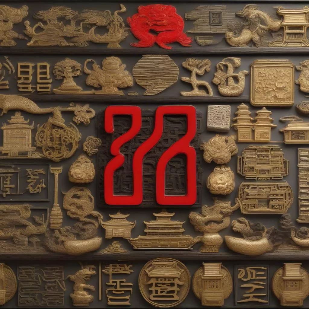 License plate 28 with Feng Shui elements