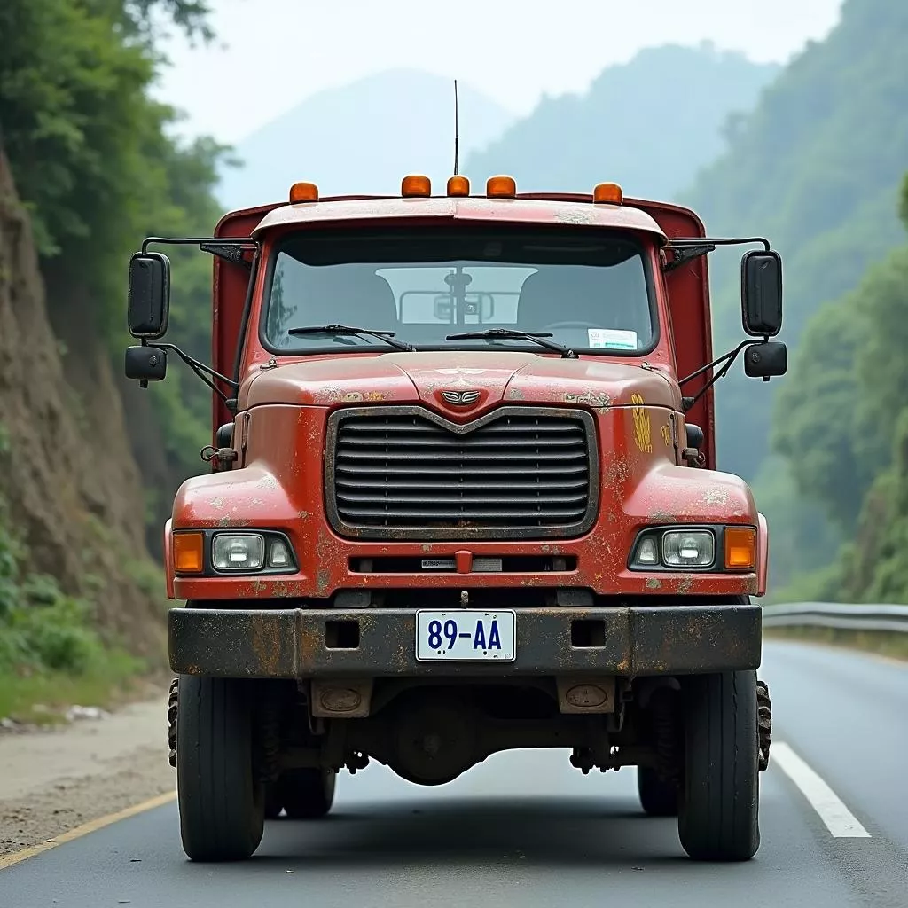 Plat nomor 89-AA pada truk