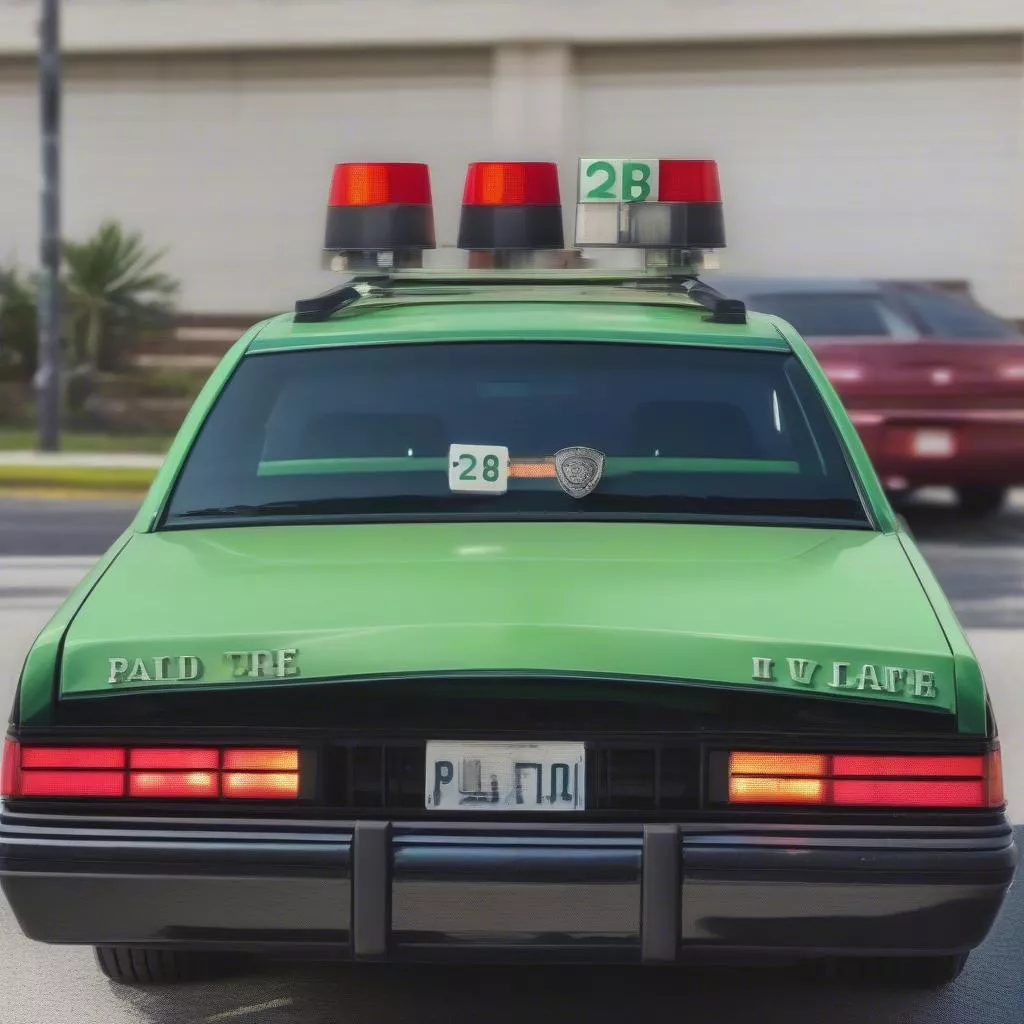 Matrícula azul da polícia