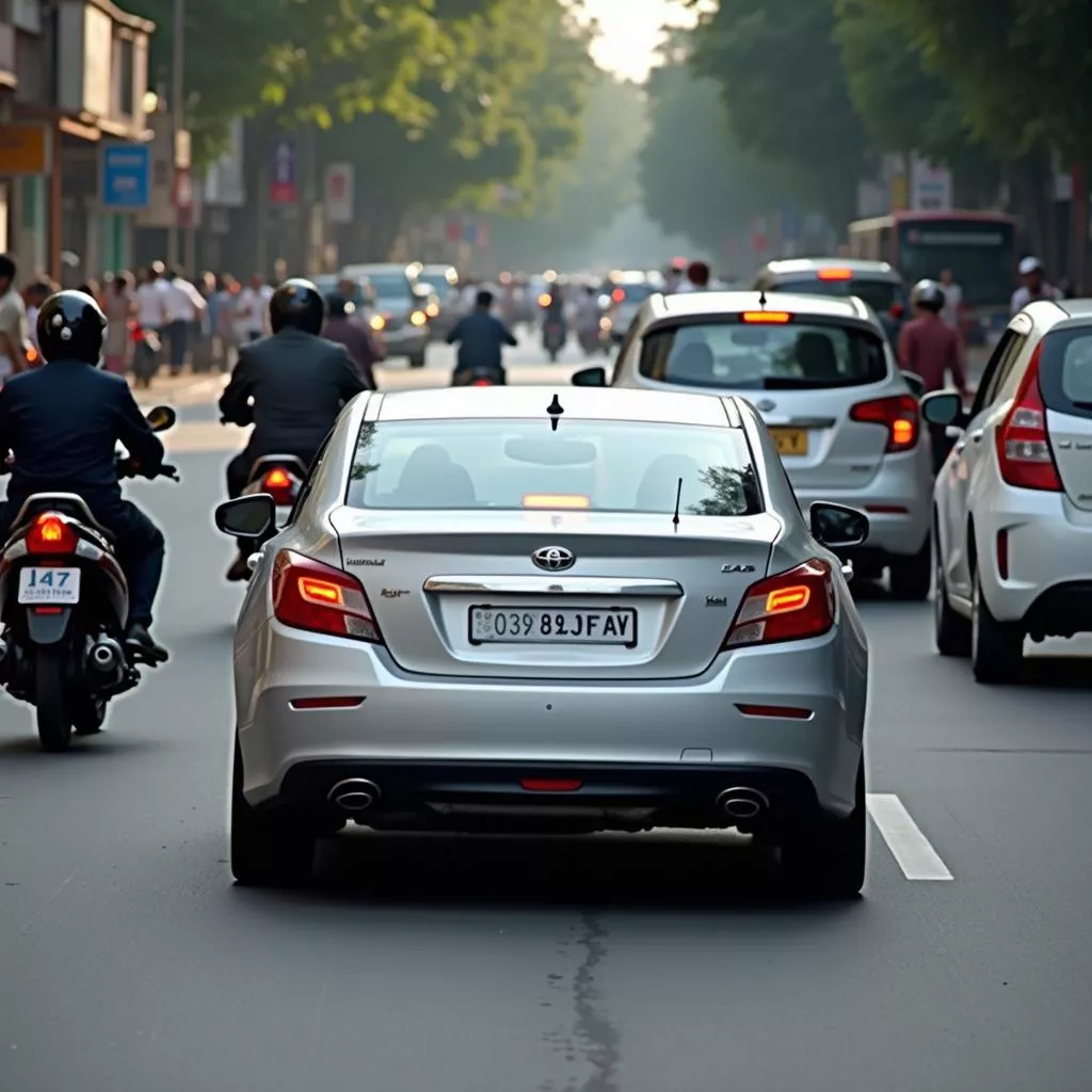 Hình ảnh xe ô tô mang biển số TPHCM 2019 di chuyển trên đường