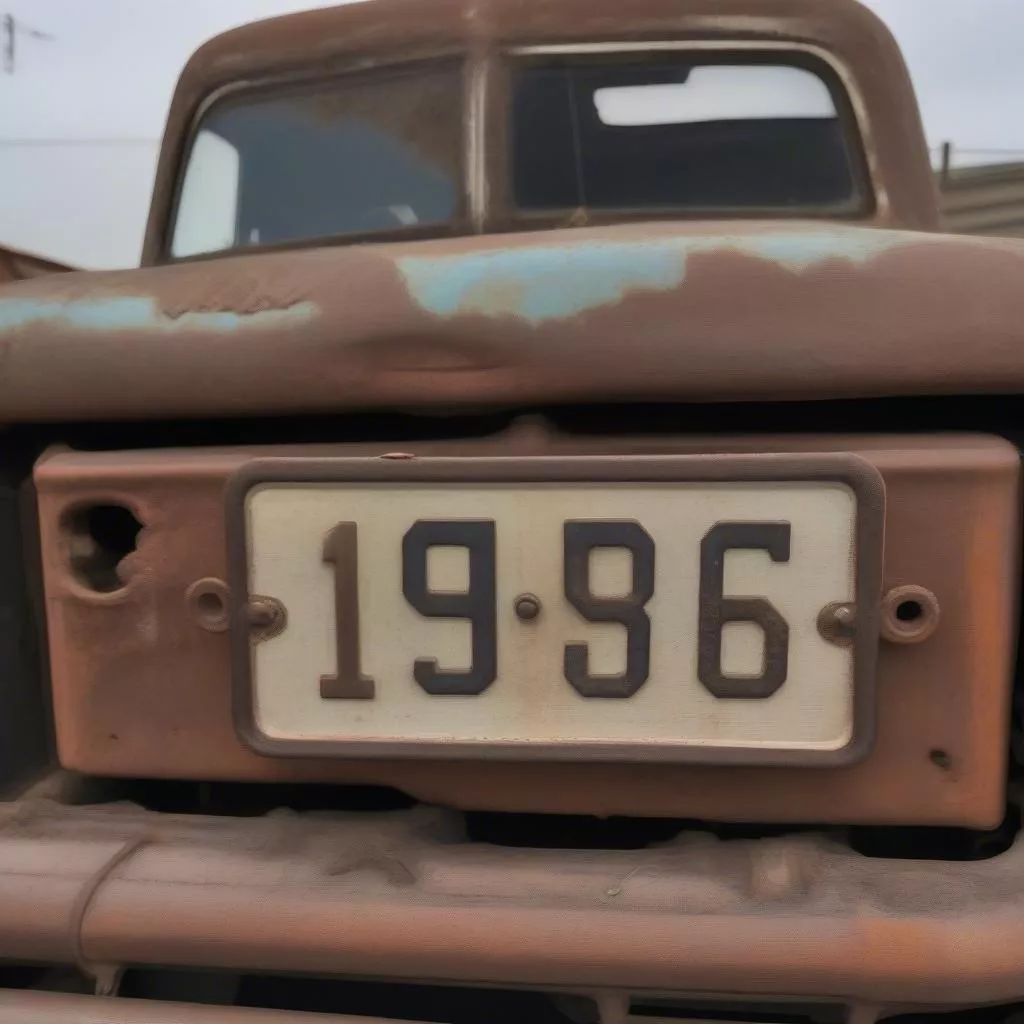 Old truck license plate
